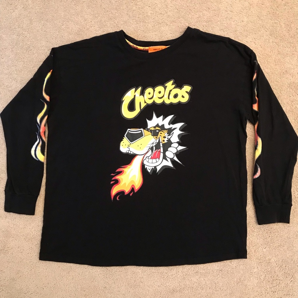 Forever 21 Plus Flamin Hot Cheeto Long Sleeve Graphic Tee Size 0X XL Streetwear